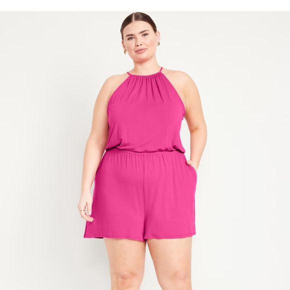 NWT OLD NAVY Sleeveless Romper -- 3-inch inseam Color: Polarized Pink - Picture 5 of 8